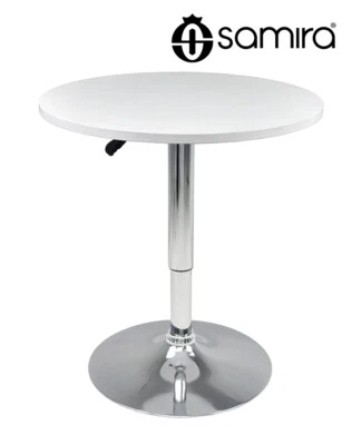Tavolo regolabile in altezza rotondo 60 cm bianco, tavolino da bar mod. Romeo - Immagine 1 di 4