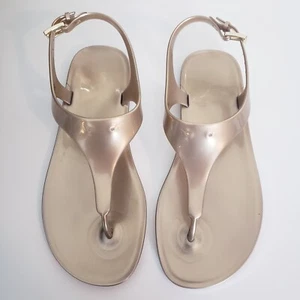 MK Michael Kors Womens Jelly gold slippers Sandals (6) no box NWOT - Picture 1 of 6