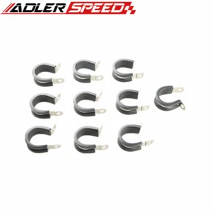 10PCS 1" inch 304 Stainless Steel Cushioned Hose Mounting Clamp Loop Strap Black - Picture 1 of 2