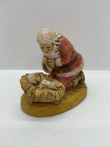 Vintage Santa With Baby Jesus Christ Resin #598 - Fontanini - 1984 - Italy - 4” - Picture 1 of 8