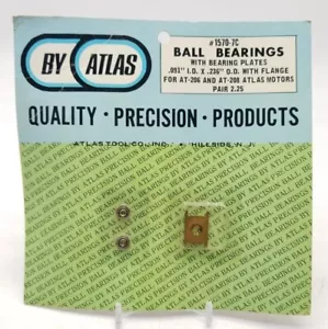 ATLAS Slot Car Chassis Ball Bearings & Bearing Plates OEM For AT-206 AT-208 NOS - Picture 1 of 5