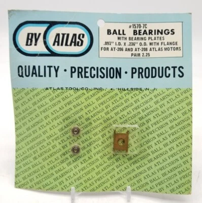 ATLAS Slot Car Chassis Ball Bearings & Bearing Plates OEM For AT-206 AT-208 NOS - Image 1 of 4
