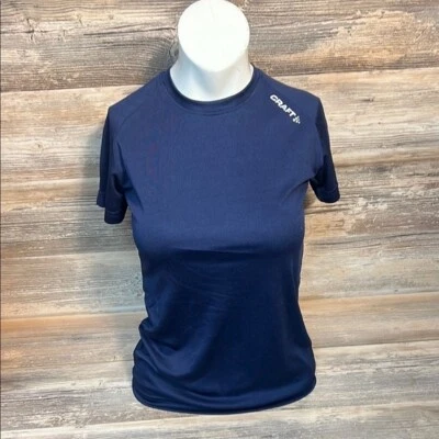 Prenda deportiva artesanal para mujer para correr manga corta Top azul marino talla XS, ¡Nueva! V42 Foto 1 de 4