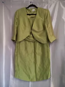 Kaliko 2 Piece Linen Dress/Jacket Suit - Size 18(Both) - Lime Green - VGC - Picture 1 of 9
