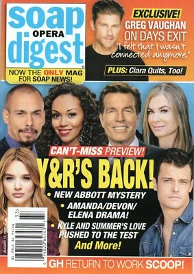 Soap Opera Digest August 17 2020 Young & the Restless Greg Vaughan Jacklyn Zeman - Image 1 of 3