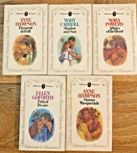 5 x Silhouette Romance novels 1 2 3 4 5 Vintage 1980s paperback - Picture 1 of 9