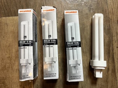3 Sylvania Dulux Light Bulb MD D 26 W 21115 Compact Fluorescent Bulbs - Image 1 of 4