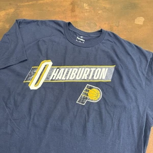Men's Tyrese Haliburton Navy Indiana Pacers Full-Court Press XL Tee sportswear - Picture 1 of 12