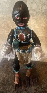 12” Tall Native Hand Carved Wooden Kachina, Signed By F. Wewers, Beads/Skins - Picture 1 of 9