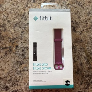 New Genuine Original Fitbit Alta HR Classic Accessory Band L/G Purple - Picture 1 of 5