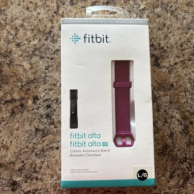 New Genuine Original Fitbit Alta HR Classic Accessory Band L/G Purple - Image 1 of 4