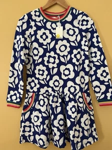 Vestido Sudadera Mini Boden 11/12 Floral Manga Larga Nuevo con Etiquetas - Imagen 1 de 4