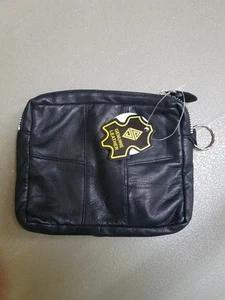 Black Leather Pouch Purse BNWT - Picture 1 of 2