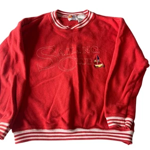 Vintage 90s McKids Sailboat Sweater Girls Size 6 Red Primary color embroidered - Picture 1 of 5