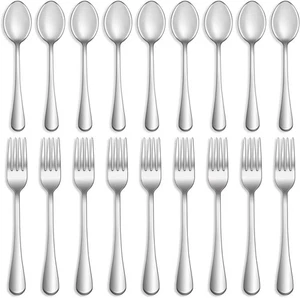 Juego de cubiertos de tenedores y cucharas de 16 piezas, cubiertos de acero inoxidable de grado alimenticio - Imagen 1 de 7
