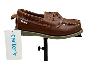Carter’s Toddler Boys Boat Shoes Size 7-9 Brown Slip-On Casual Classic Style - Picture 1 of 15