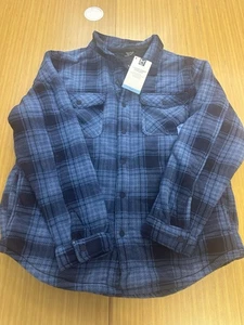 NWT Member's Mark Men's Relaxed Fit Sherpa Lined Shacket Blue Plaid Large - Picture 1 of 8