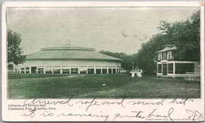 Vintage 1908 WATERLOO Iowa Postcard "Coliseum and Willard Hall, Chautauqua Park" - Picture 1 of 2