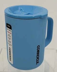 Corkcicle 16 oz. Stainless Steel Insulated Coffee Mug w/ Lid Santorini Blue NWT - Picture 1 of 7