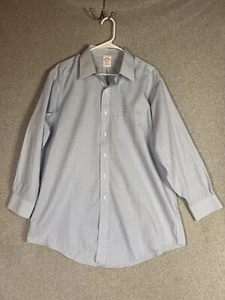 Camisa de vestir Brooks Brothers 1818 para hombre azul y blanco ajuste tradicional talla 16,5-32 - Imagen 1 de 9