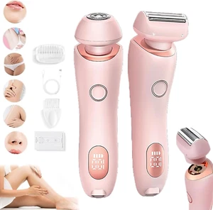 New 2 in1 Dual Head Electric Lady Waterproof Shaver Razor For Women Private Area - Picture 1 of 11