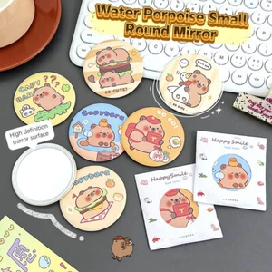 Portable Round Small Mirror Cartoon Capybara Single-sided Makeup Mirror Gif-mx - Picture 1 of 25