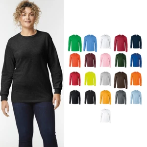 Plain Long sleeve T-shirt 2400 - Gildan Ultra Cotton Adult Tee from Men & Women - Picture 1 of 65