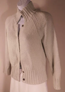 Suéter cárdigan de algodón J CREW para mujer color aguamarina pálido manga larga frente a presión talla M - Imagen 1 de 8