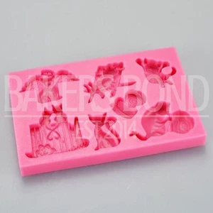 Cute Cat Kitten Angel Themed Silicone Mould Chocolate Cake Baking Topper Icing - Picture 1 of 1