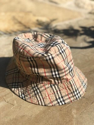 Vintage Burberry Beige Bucket Hat Unisex - Image 1 of 2