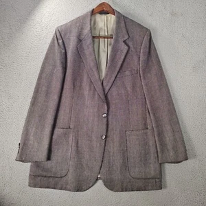 Lanvin Mens Blazer Jacket Men 44 Gray White Tweed Chalk Stripe Classic Casual - Picture 1 of 10