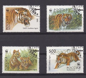 Russia 1993 Siberian Tigers Stamps  Scott #6178-6181  CTO NH Set of 4 Stamps - Picture 1 of 3