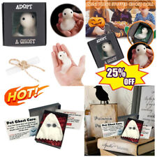 Adopt A Ghost - Cute Little Pocket Ghost with A Tiny Scroll, Mini Plush Ghost