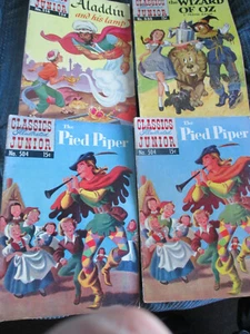 4  CLASSICS  ILLUSTRA  JUNIOR  -  WIZARD  OF  OZ,  ALADDIN,  PIED  PIPER    G-VG - Picture 1 of 2