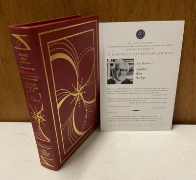 Franklin Library: SIGNED 1st Quicker Than the Eye by Ray Bradbury 1996 Leather - Image 1 of 4