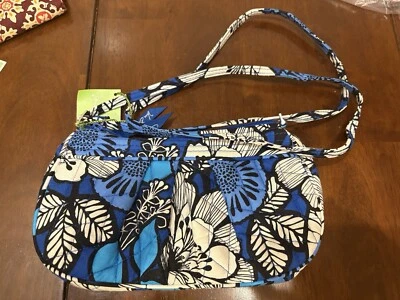 Vera Bradley AZUL BAYOU FRANNIE Cartera Pequeña Floral 10" Bolso de Mano Bolso de Hombro ¡NUEVO! Foto 1 de 2