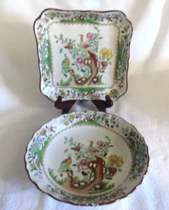 Copeland Late Spode Waring & Willow Oxford Street Square Round Bowl Pheasant - Imagen 1 de 20