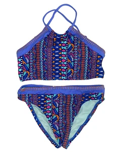 Hobie Girls 2 Piece Swimsuit Set Tribal Tile Size 10 - Picture 1 of 3