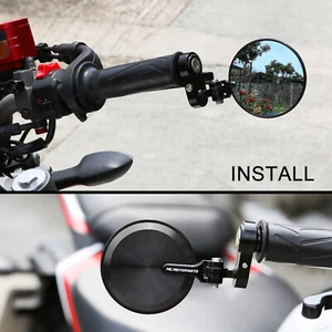Black REBORN Folding Bar End Mirrors For Kawasaki Z900 17 18 19 20 21 22 23 24 - Foto 1 di 9