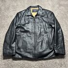 Dockers Men’s Leather Jacket Large Heavy Soft Quality Pockets Full Zip Y2k Vtg