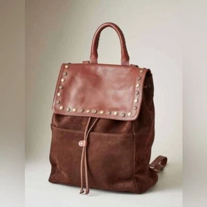 NEU! 248 $ Sundance Simplicity verzierter Rucksack aus schokoladenfarbenem 100 Rindsleder - Bild 1 von 13