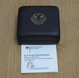 Etui + Echtheitszertifikat für 100 Euro Goldmünze - BRD 2010 - Würzburg - Bild 1 von 2