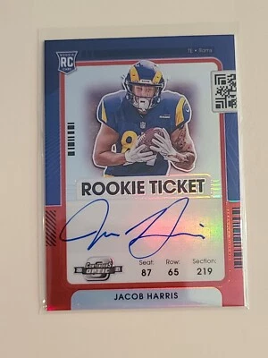 2021 Contenders Optic Ticket RPS Red Prizm /149 Jacob Harris #138 Rookie Auto RC - Image 1 of 2