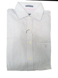 GANT Dawn Blue Easy Care Broadcloth Stripe Spread Collar Shirt 342816 Size M - Picture 1 of 1