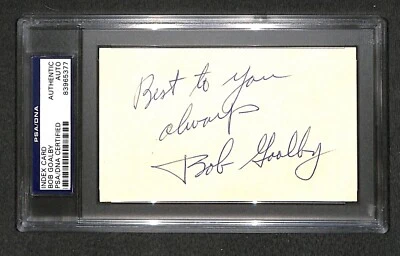 Bob Goalby "1968 Masters Winner" vintage 1970's SIGNED AUTOGRAPHED 3X5 PSA/DNA - Image 1 of 3