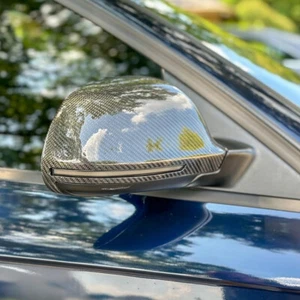 For Audi A4 B8 S4 Q3 A6 2008UP Carbon Fiber Side Mirror Cover Caps Replacement - Picture 1 of 12