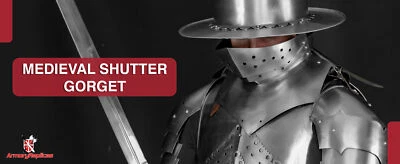 Hand Forged Medieval Knights Siege Warfare Gorget 18g Battle Neck Armor - Image 1 of 4