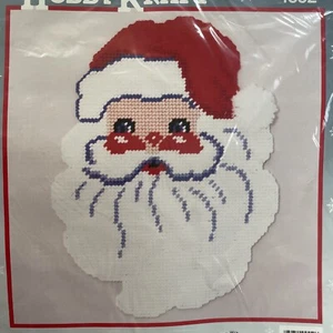 NEW HobbyKraft Santa Face Plastic Canvas Kit Wall Decor Jumbo 10”x13” 4552 - Picture 1 of 4