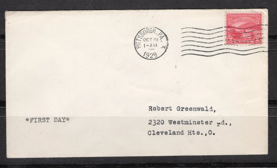 Scott 681 First Day Cover - Pittsburgh PA Oct 19 1929 - Image 1 of 2