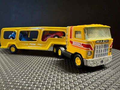 盒装老式 Buddy L Mack 汽车拖车 49 491 E 带汽车 — 第 1/4 张图片